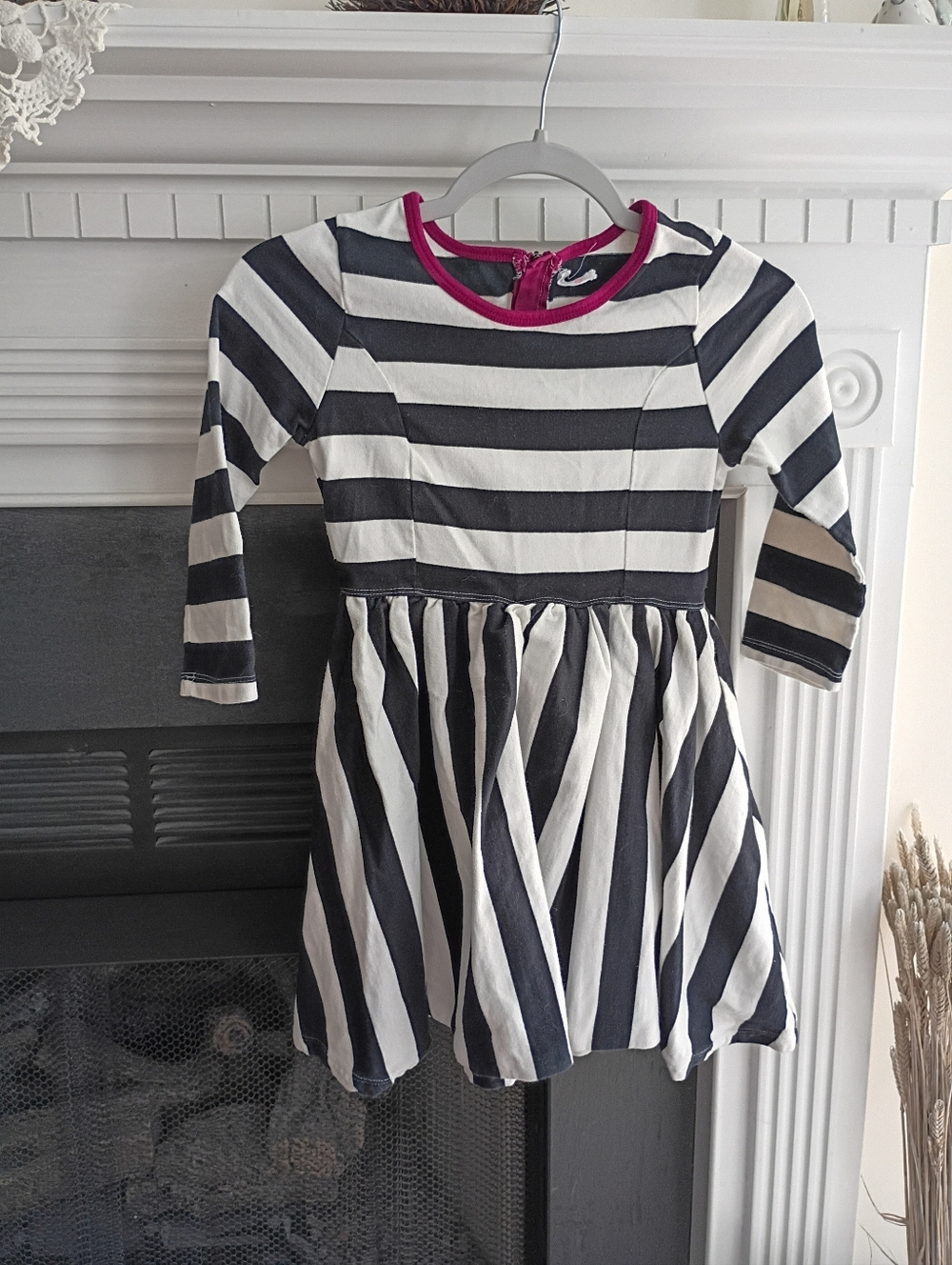 Fabkids XL Black & White Striped Dress